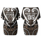 Custom Aotearoa Kati Mamoe Couples Matching Off Shoulder Short Dress and Long Sleeve Button Shirt Maori Tribal Pattern