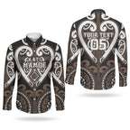 Custom Aotearoa Kati Mamoe Couples Matching Short Sleeve Bodycon Dress and Long Sleeve Button Shirt Maori Tribal Pattern