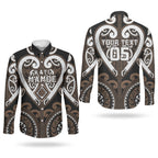 Custom Aotearoa Kati Mamoe Couples Matching Summer Maxi Dress and Long Sleeve Button Shirt Maori Tribal Pattern