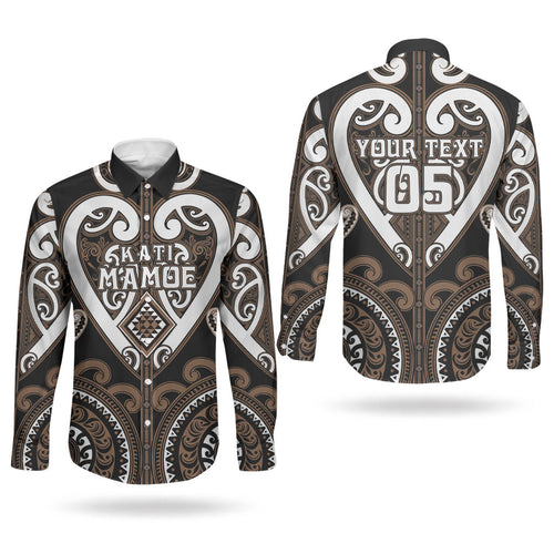 Custom Aotearoa Kati Mamoe Couples Matching Summer Maxi Dress and Long Sleeve Button Shirt Maori Tribal Pattern