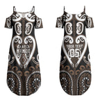 Custom Aotearoa Kati Mamoe Couples Matching Summer Maxi Dress and Long Sleeve Button Shirt Maori Tribal Pattern