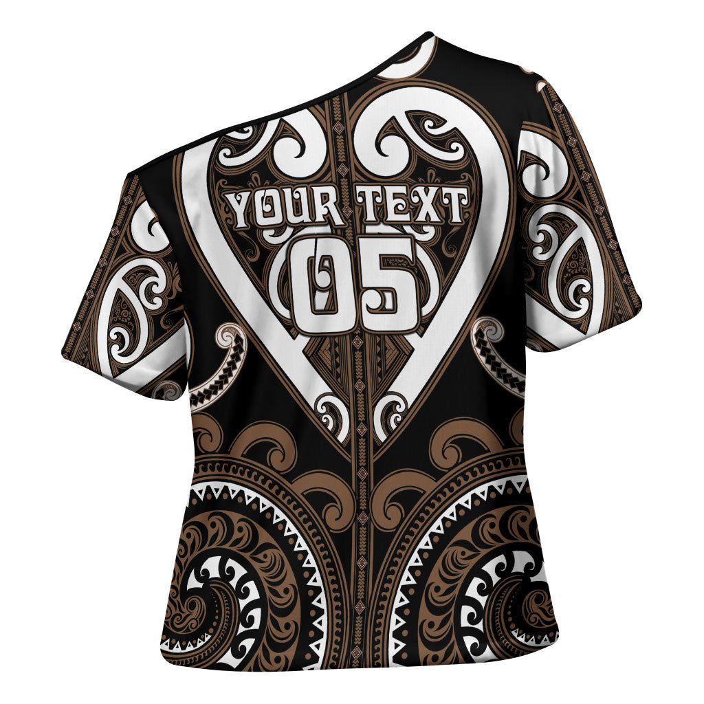 Custom Aotearoa Kati Mamoe Cross Shoulder Shirt Maori Tribal Pattern