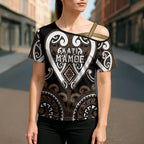 Custom Aotearoa Kati Mamoe Cross Shoulder Shirt Maori Tribal Pattern