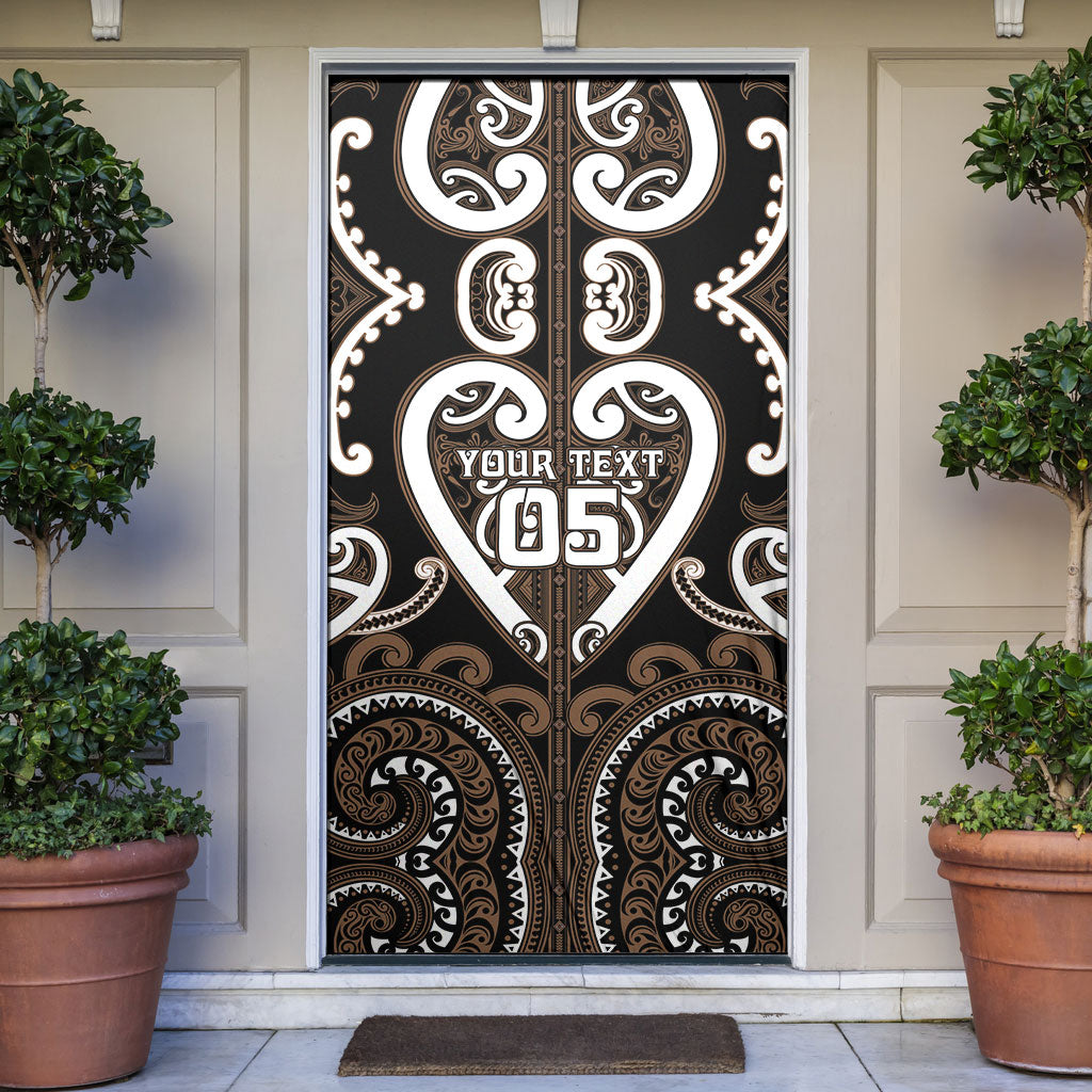 Custom Aotearoa Kati Mamoe Door Cover Maori Tribal Pattern