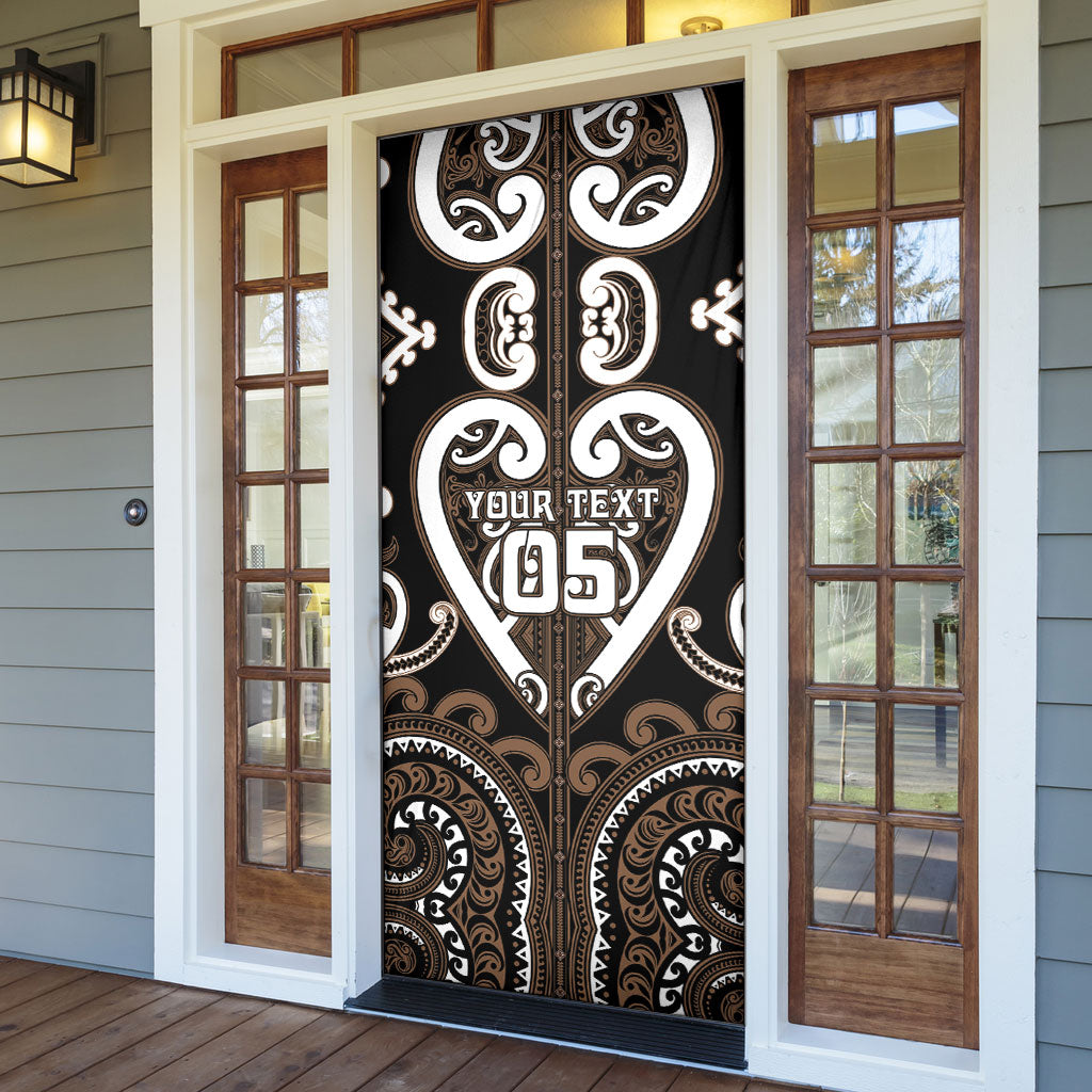 Custom Aotearoa Kati Mamoe Door Cover Maori Tribal Pattern