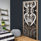 Custom Aotearoa Kati Mamoe Door Cover Maori Tribal Pattern