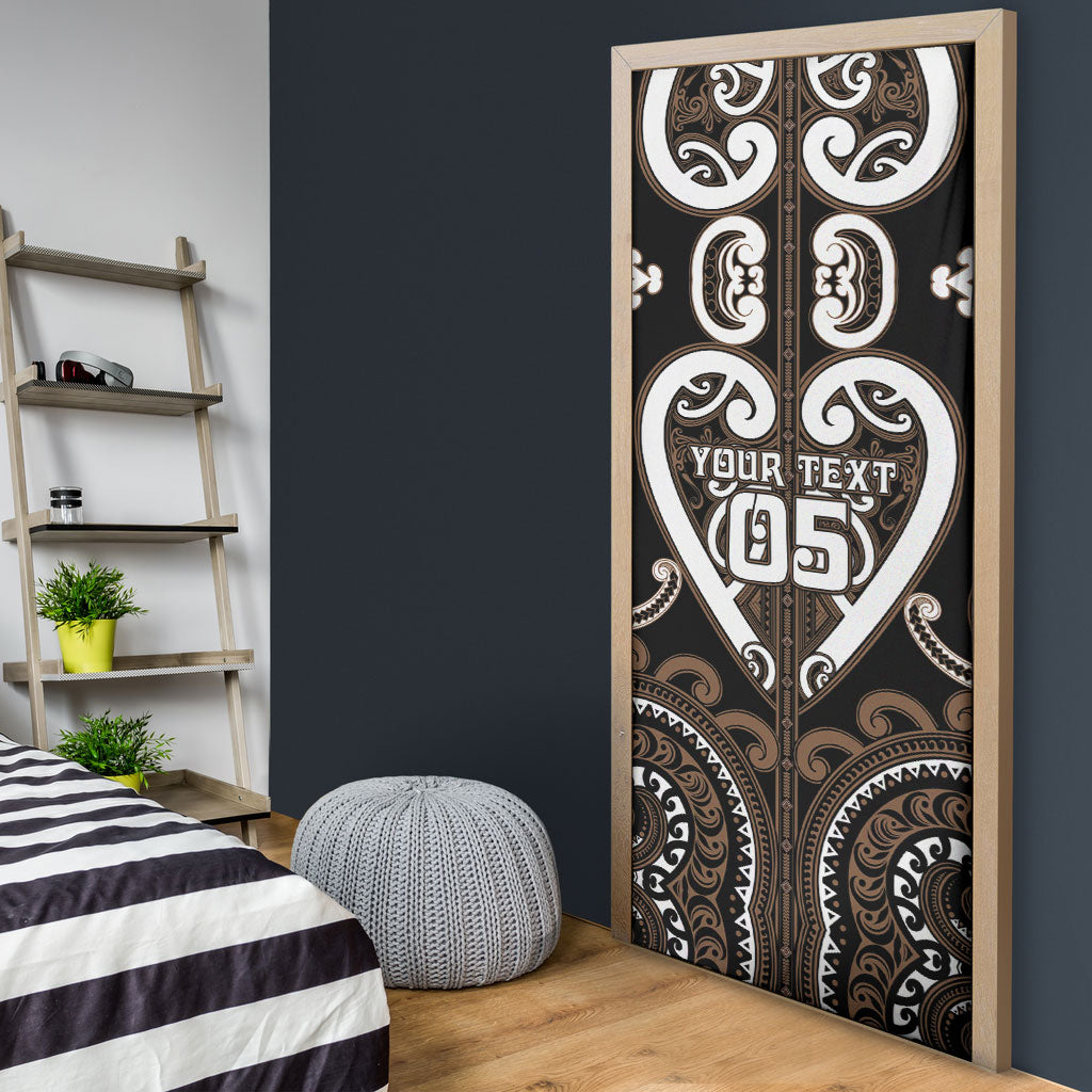 Custom Aotearoa Kati Mamoe Door Cover Maori Tribal Pattern