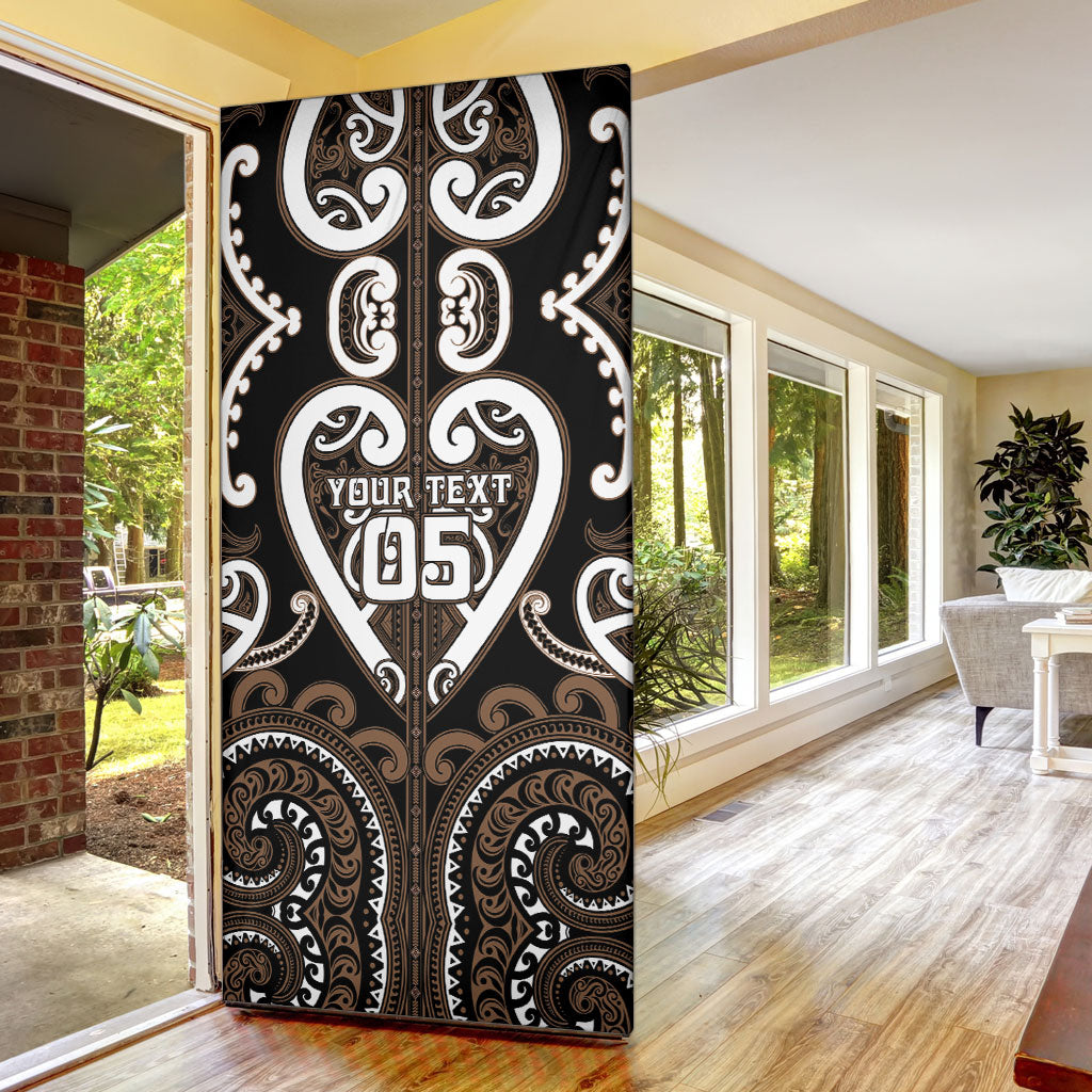 Custom Aotearoa Kati Mamoe Door Cover Maori Tribal Pattern