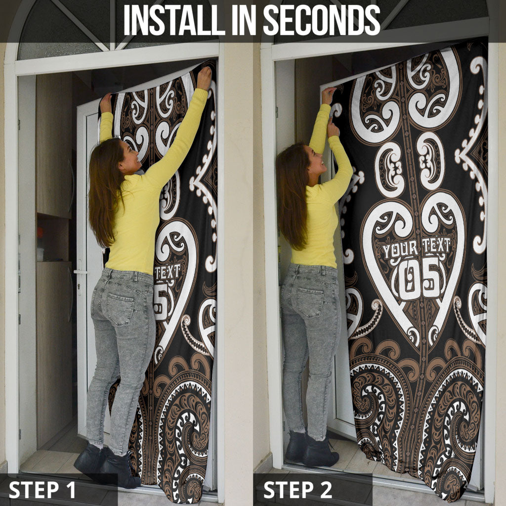 Custom Aotearoa Kati Mamoe Door Cover Maori Tribal Pattern