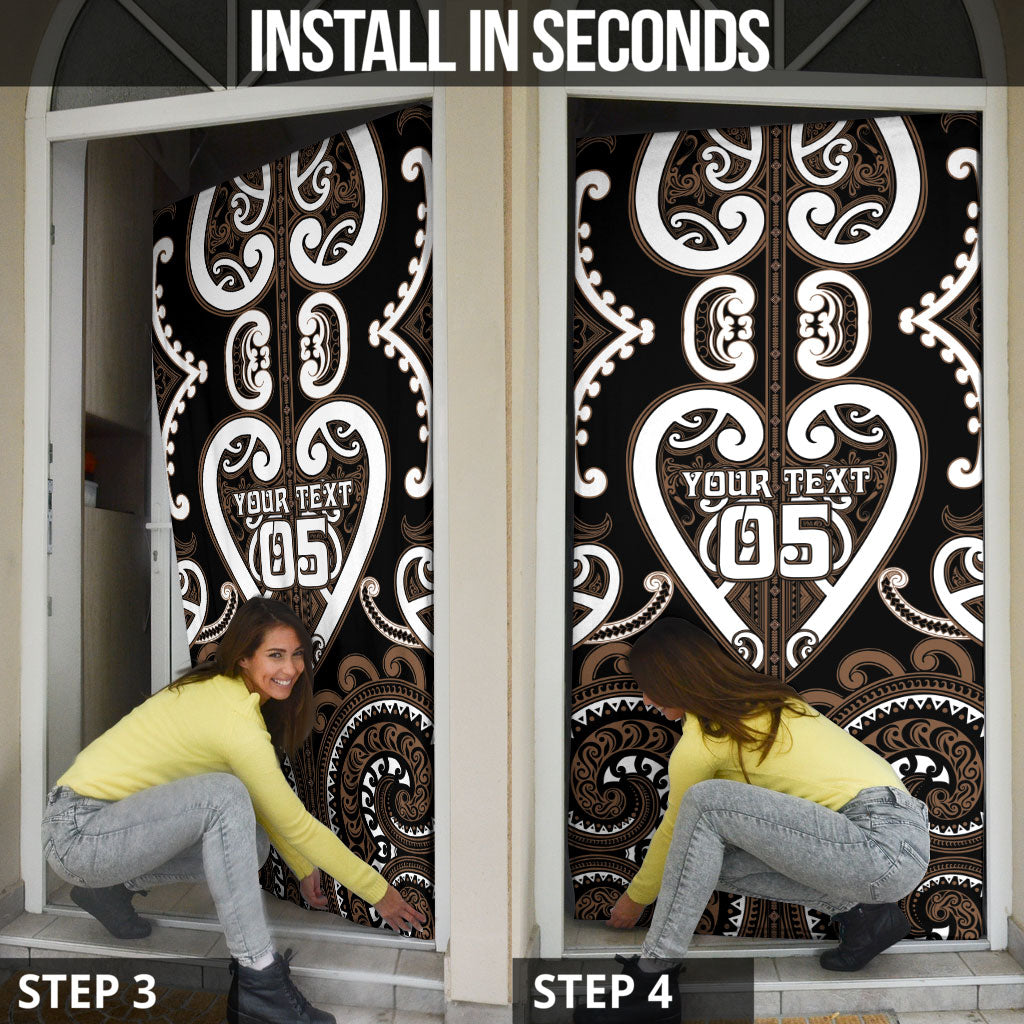 Custom Aotearoa Kati Mamoe Door Cover Maori Tribal Pattern
