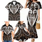 Custom Aotearoa Kati Mamoe Family Matching Mermaid Dress and Hawaiian Shirt Maori Tribal Pattern