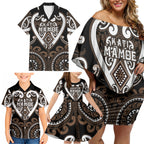 Custom Aotearoa Kati Mamoe Family Matching Off Shoulder Short Dress and Hawaiian Shirt Maori Tribal Pattern