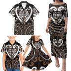 Custom Aotearoa Kati Mamoe Family Matching Puletasi and Hawaiian Shirt Maori Tribal Pattern