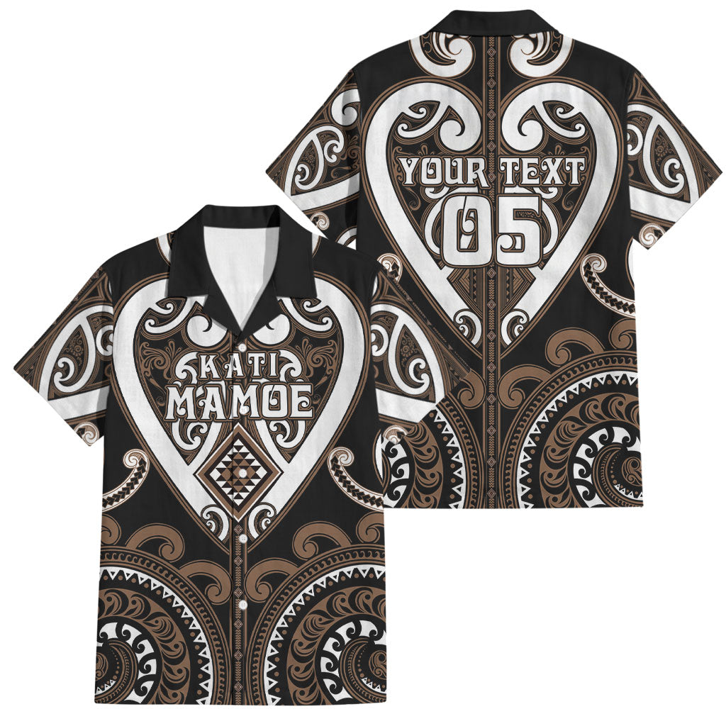 Custom Aotearoa Kati Mamoe Family Matching Short Sleeve Bodycon Dress and Hawaiian Shirt Maori Tribal Pattern