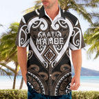 Custom Aotearoa Kati Mamoe Hawaiian Shirt Maori Tribal Pattern