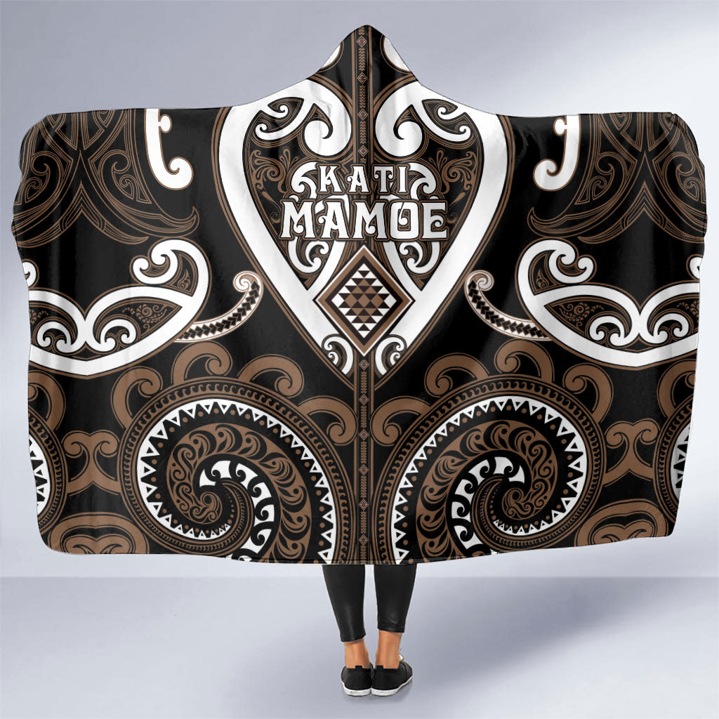 Aotearoa Kati Mamoe Hooded Blanket Maori Tribal Pattern