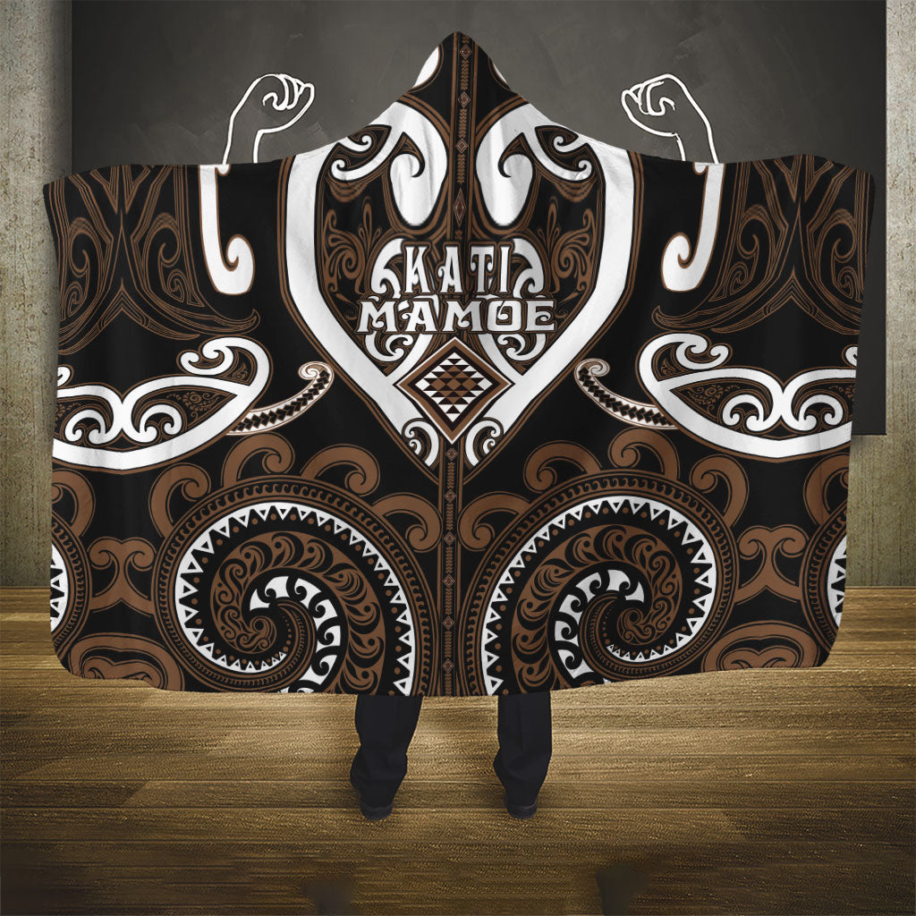 Aotearoa Kati Mamoe Hooded Blanket Maori Tribal Pattern