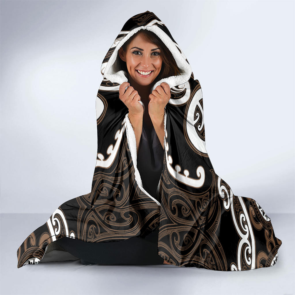 Aotearoa Kati Mamoe Hooded Blanket Maori Tribal Pattern