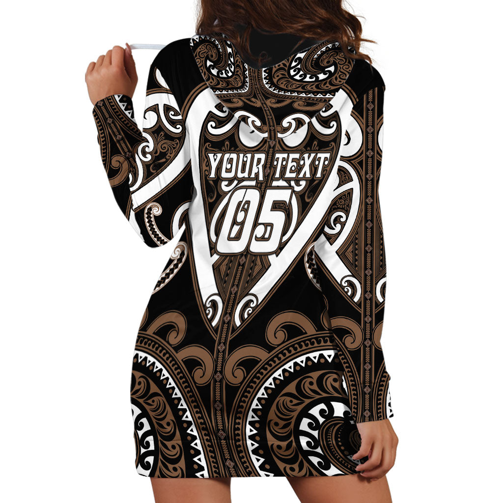 Custom Aotearoa Kati Mamoe Hoodie Dress Maori Tribal Pattern