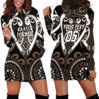Custom Aotearoa Kati Mamoe Hoodie Dress Maori Tribal Pattern
