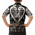 Custom Aotearoa Kati Mamoe Kid Hawaiian Shirt Maori Tribal Pattern