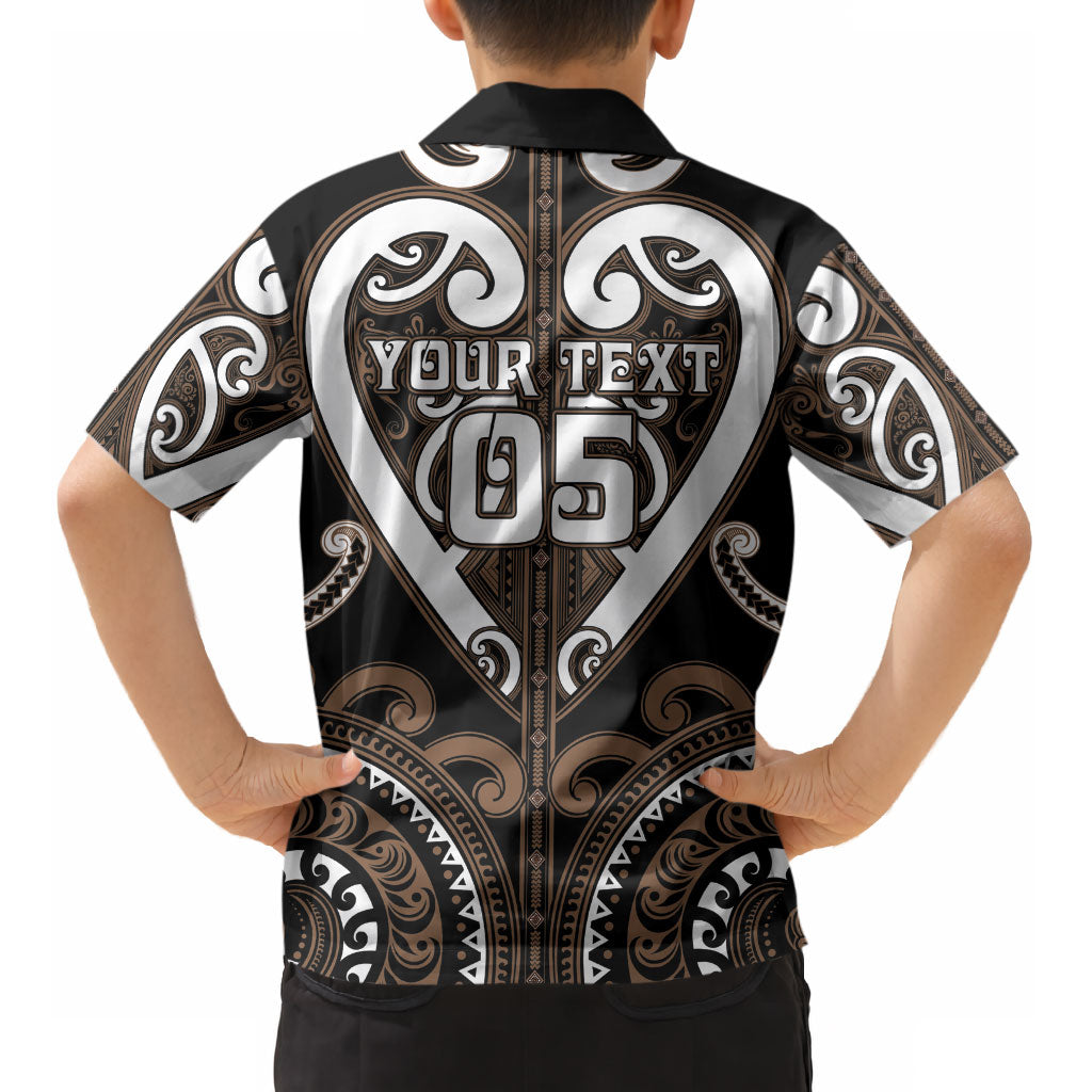 Custom Aotearoa Kati Mamoe Kid Hawaiian Shirt Maori Tribal Pattern