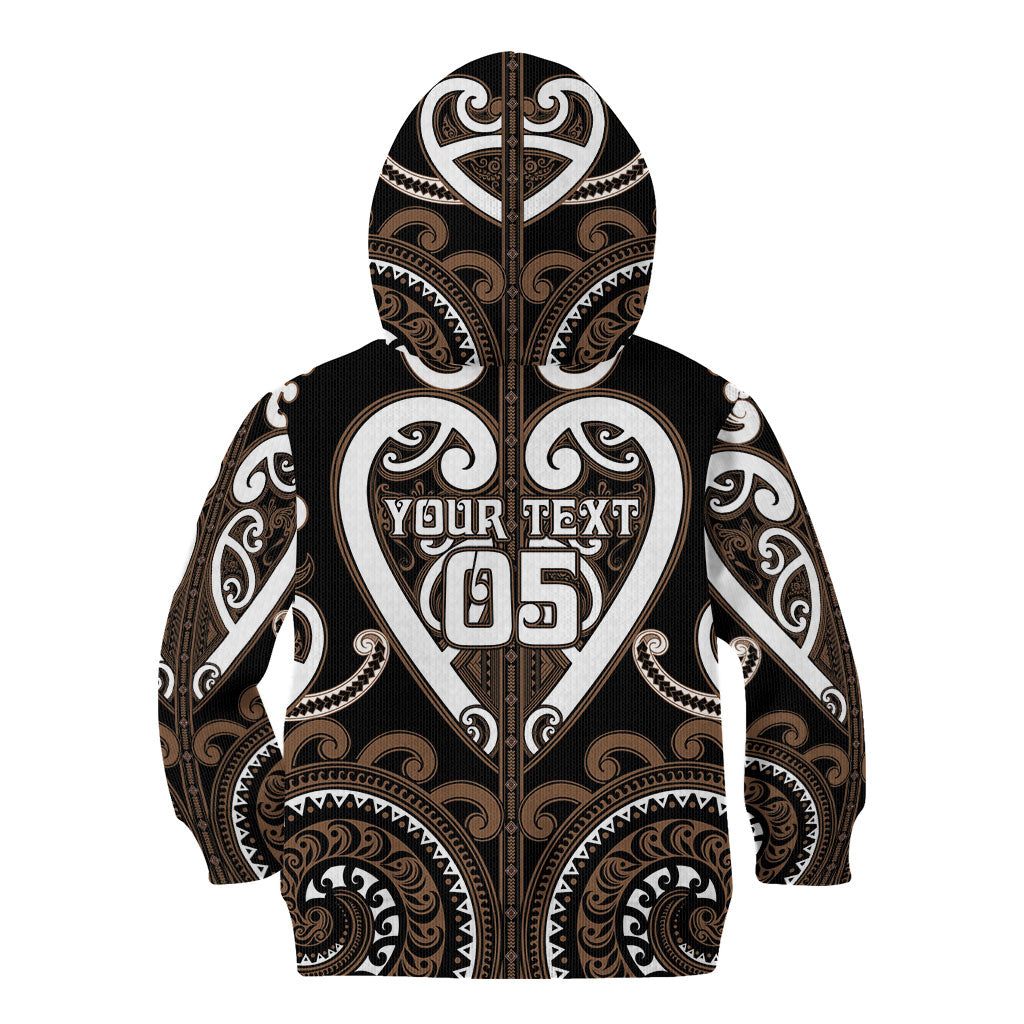 Custom Aotearoa Kati Mamoe Kid Hoodie Maori Tribal Pattern