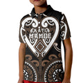 Custom Aotearoa Kati Mamoe Kid Polo Shirt Maori Tribal Pattern