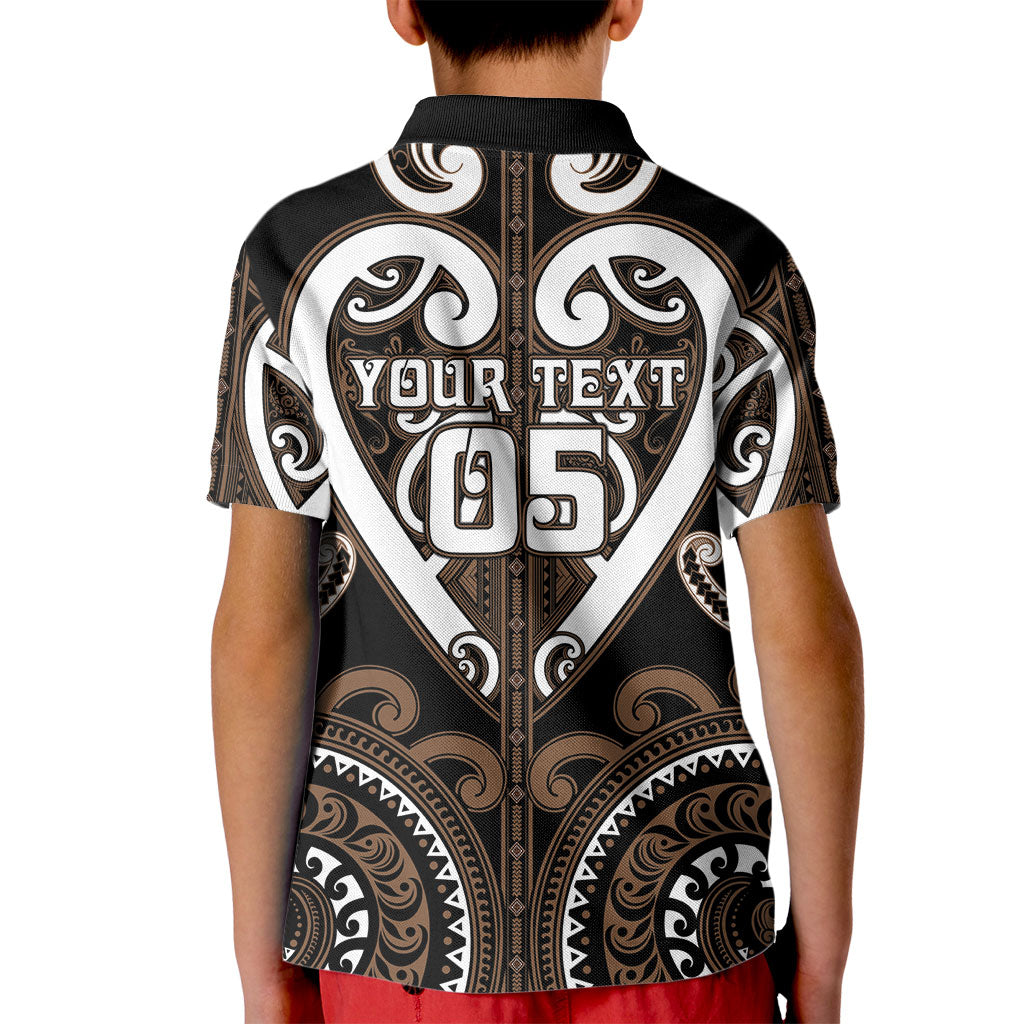 Custom Aotearoa Kati Mamoe Kid Polo Shirt Maori Tribal Pattern