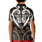 Custom Aotearoa Kati Mamoe Kid Polo Shirt Maori Tribal Pattern