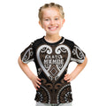 Custom Aotearoa Kati Mamoe Kid T Shirt Maori Tribal Pattern