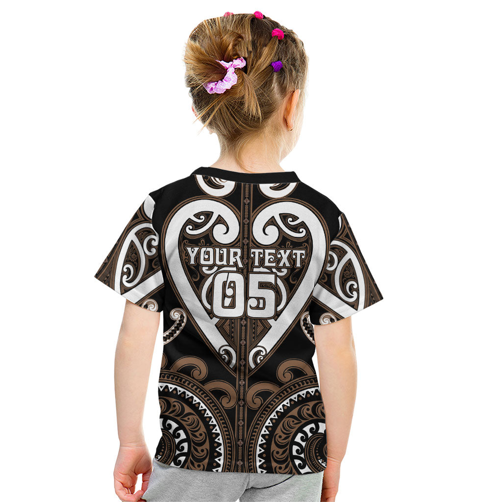 Custom Aotearoa Kati Mamoe Kid T Shirt Maori Tribal Pattern