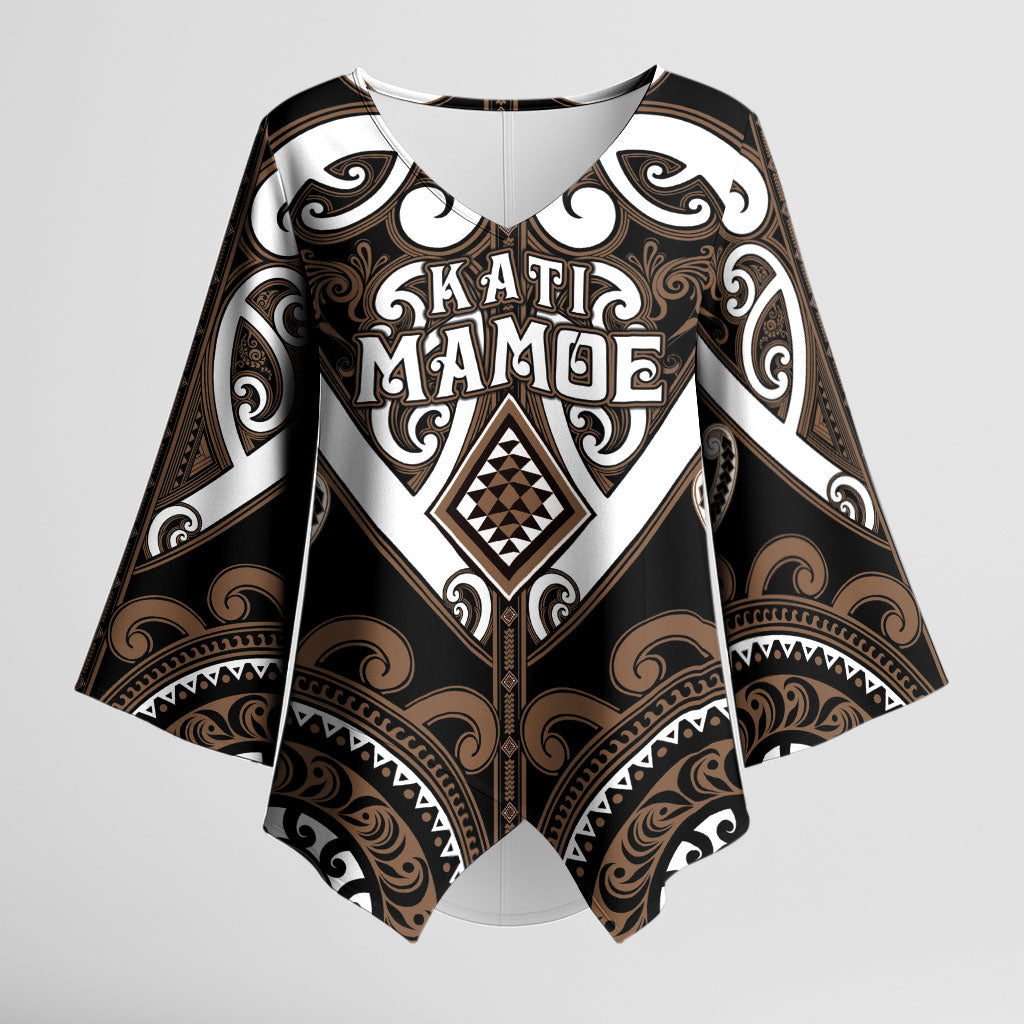 Custom Aotearoa Kati Mamoe Kimono Sleeve Blouse Maori Tribal Pattern