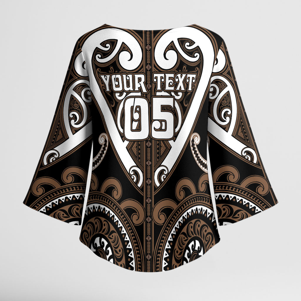 Custom Aotearoa Kati Mamoe Kimono Sleeve Blouse Maori Tribal Pattern