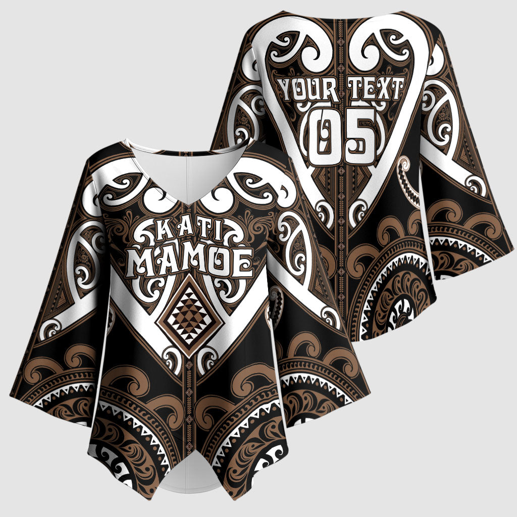 Custom Aotearoa Kati Mamoe Kimono Sleeve Blouse Maori Tribal Pattern
