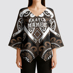 Custom Aotearoa Kati Mamoe Kimono Sleeve Blouse Maori Tribal Pattern