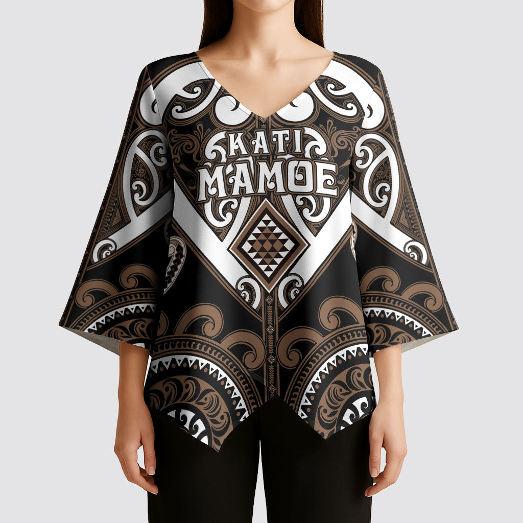 Custom Aotearoa Kati Mamoe Kimono Sleeve Blouse Maori Tribal Pattern