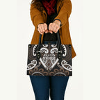 Aotearoa Kati Mamoe Leather Bag Maori Tribal Pattern
