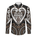 Custom Aotearoa Kati Mamoe Long Sleeve Button Shirt Maori Tribal Pattern