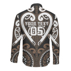 Custom Aotearoa Kati Mamoe Long Sleeve Button Shirt Maori Tribal Pattern