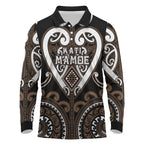 Custom Aotearoa Kati Mamoe Long Sleeve Polo Shirt Maori Tribal Pattern
