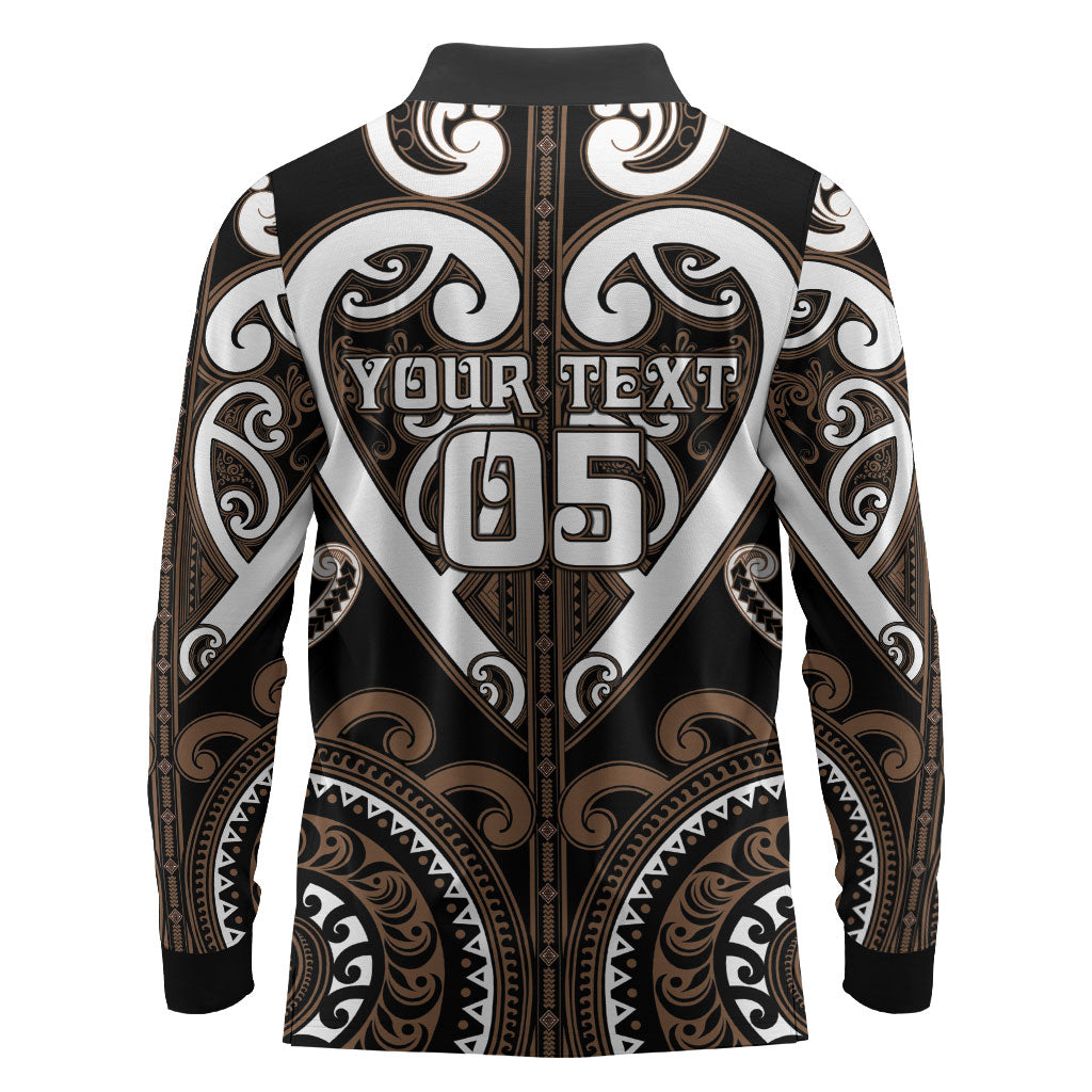 Custom Aotearoa Kati Mamoe Long Sleeve Polo Shirt Maori Tribal Pattern