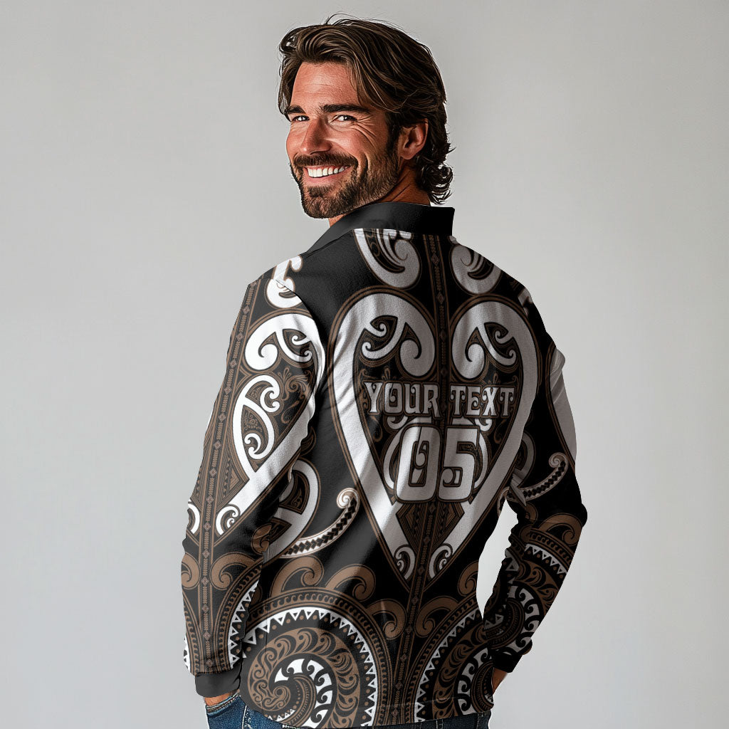 Custom Aotearoa Kati Mamoe Long Sleeve Polo Shirt Maori Tribal Pattern
