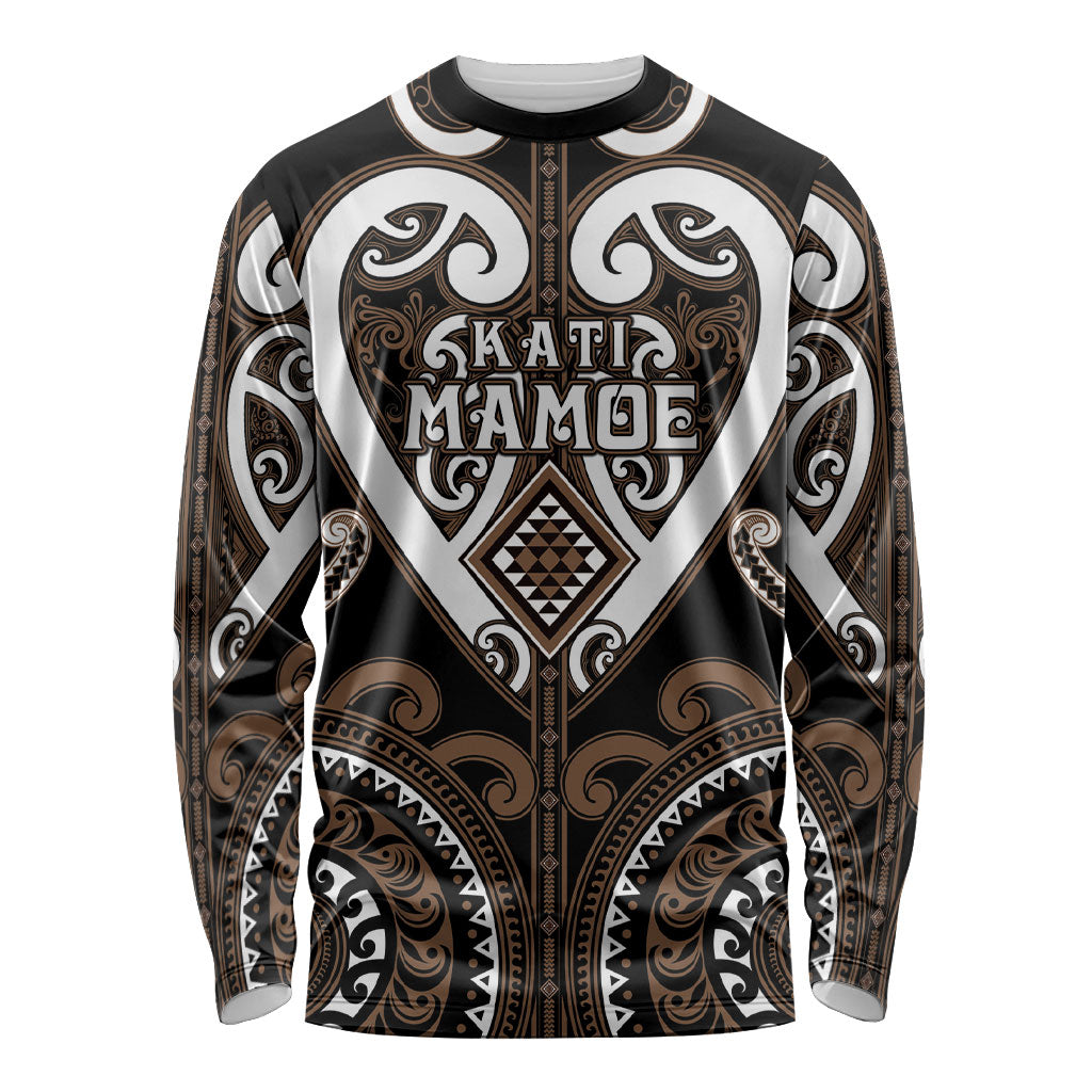 Custom Aotearoa Kati Mamoe Long Sleeve Shirt Maori Tribal Pattern