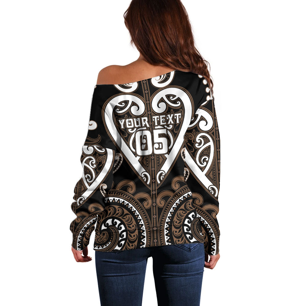 Custom Aotearoa Kati Mamoe Off Shoulder Sweater Maori Tribal Pattern
