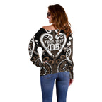 Custom Aotearoa Kati Mamoe Off Shoulder Sweater Maori Tribal Pattern