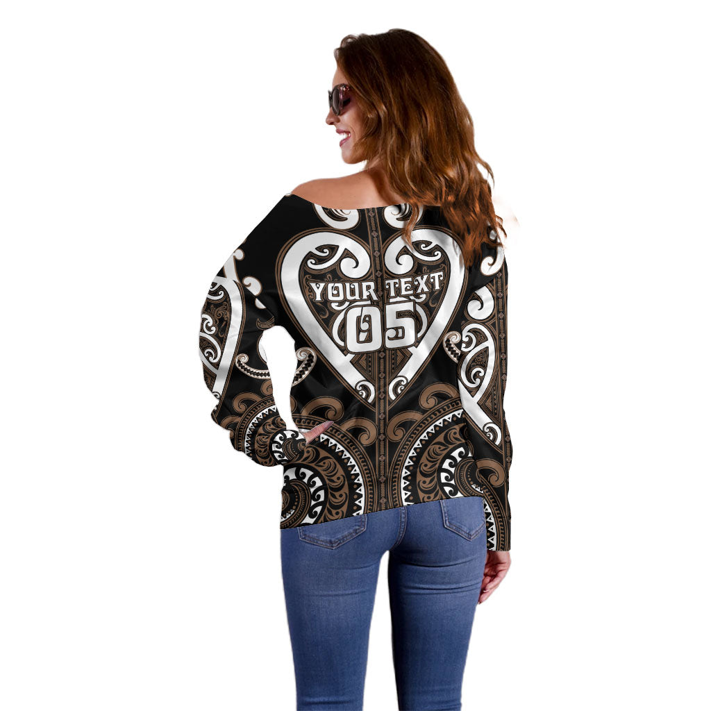 Custom Aotearoa Kati Mamoe Off Shoulder Sweater Maori Tribal Pattern