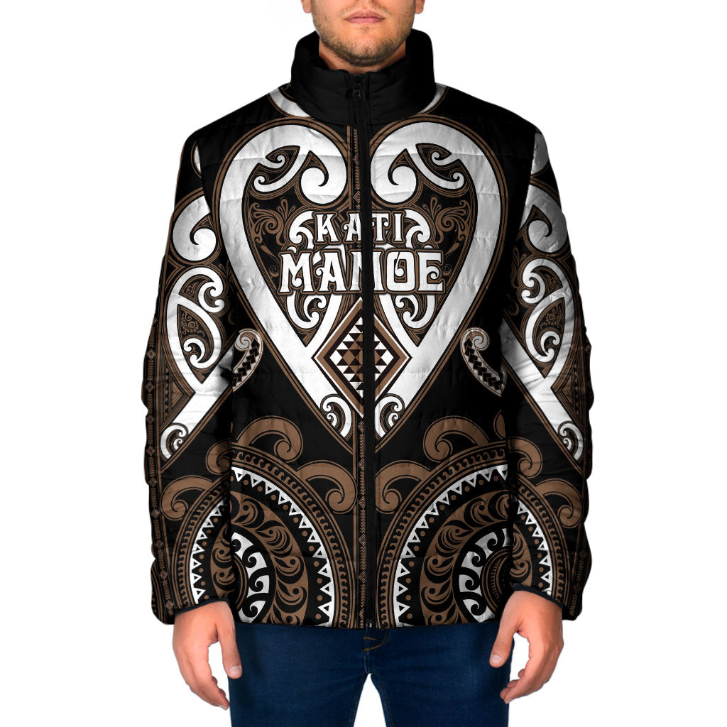 Custom Aotearoa Kati Mamoe Padded Jacket Maori Tribal Pattern