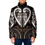 Custom Aotearoa Kati Mamoe Padded Jacket Maori Tribal Pattern