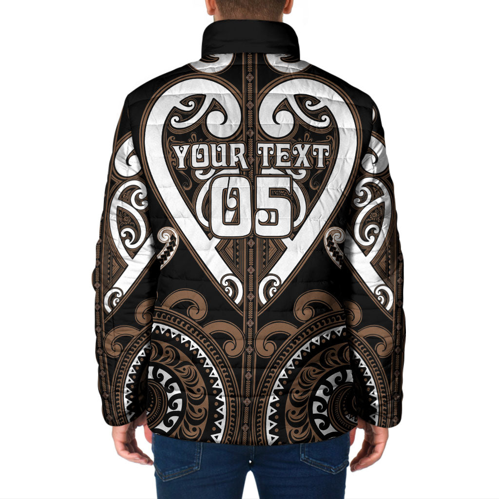 Custom Aotearoa Kati Mamoe Padded Jacket Maori Tribal Pattern
